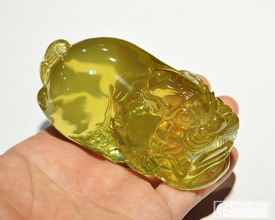 极品完美黄水晶貔貅摆件_宝石