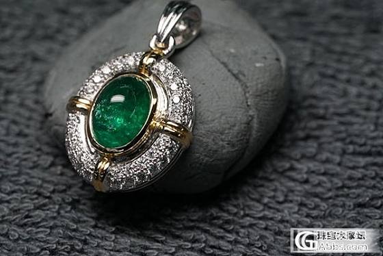 vip定制 设计款 赞比亚精品素蛋面 18k 双色黄金白金钻石吊坠_博物馆