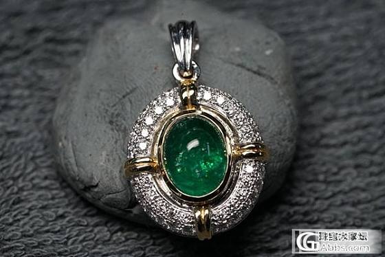vip定制 设计款 赞比亚精品素蛋面 18k 双色黄金白金钻石吊坠_博物馆