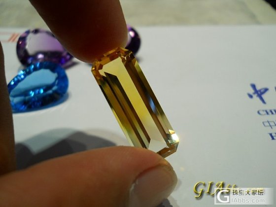来个极品黄水晶戒面（巴西黄）_刻面宝石黄水晶银