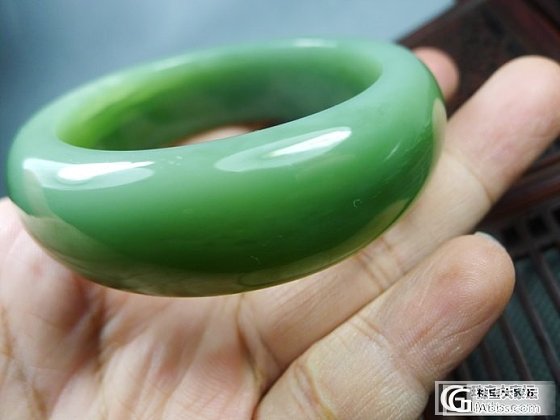 转干净细腻阳绿老坑碧玉手镯 内径 55.95(已出，沉帖吧）_玉石