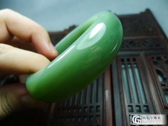 转干净细腻阳绿老坑碧玉手镯 内径 55.95(已出，沉帖吧）_玉石