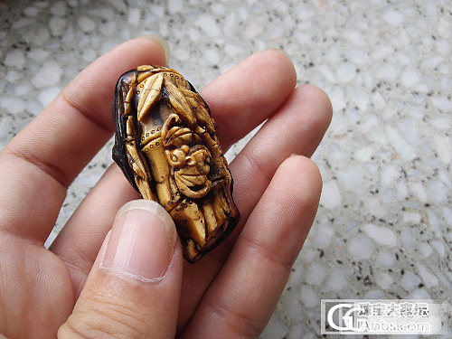午休，发一件陈焕生大师雕刻的抚顺花珀藏品，请大家欣赏_琥珀