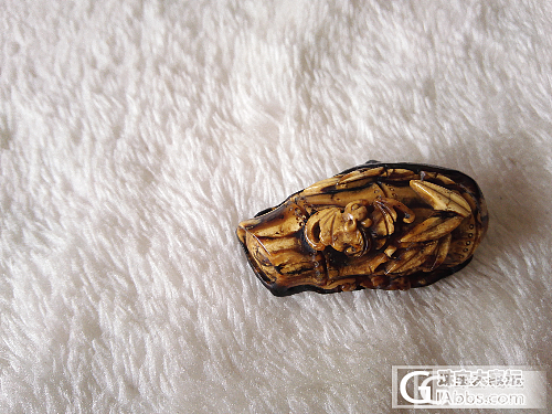 午休，发一件陈焕生大师雕刻的抚顺花珀藏品，请大家欣赏_琥珀