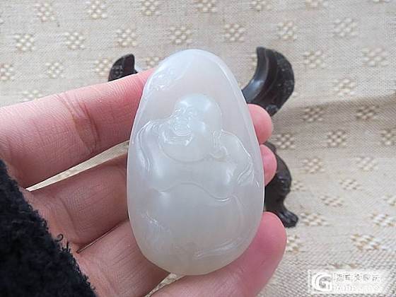 纯手工雕刻正宗和田昆仑料笑佛挂件_玉石