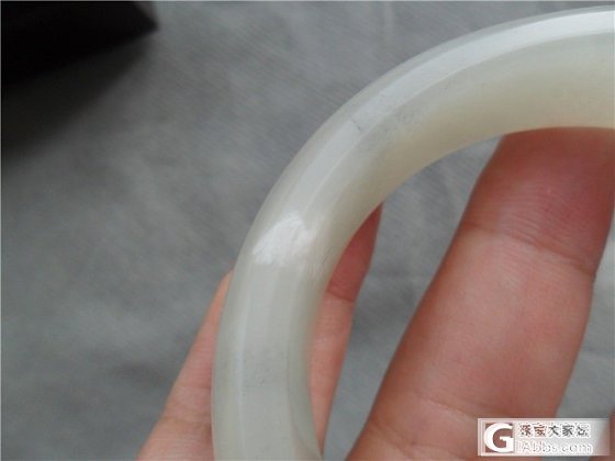 油润细腻一级白半青花籽镯54.5MM_玉石