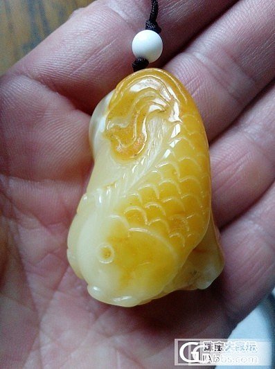 蜜蜡鲤鱼吊坠克价80      福瓜    一夜成名     小金鱼_有机宝石