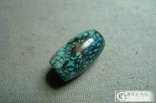 底价出一枚湖北原矿松石桶珠_有机宝石