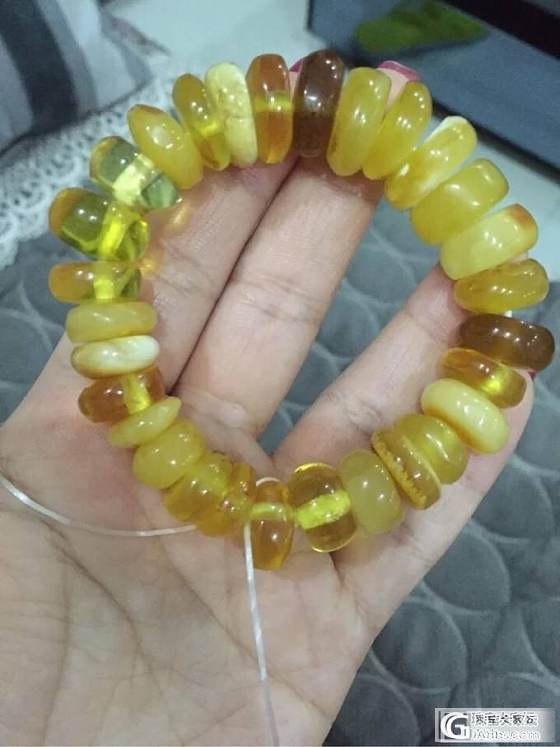 自磨蜜蜡车轮手串_有机宝石