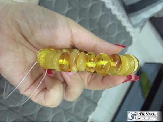 自磨蜜蜡车轮手串_有机宝石