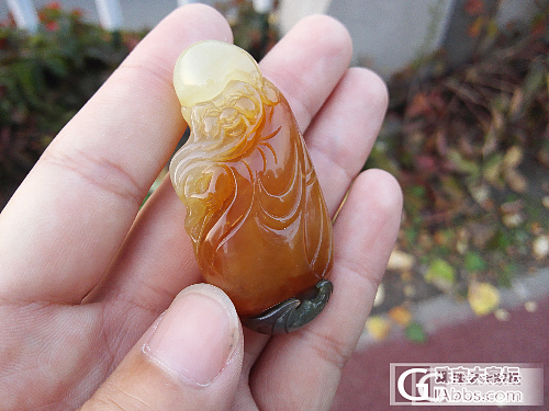 岫岩花玉，精雕南极仙翁_把玩件玉石