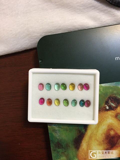 【碧玺】极品彩虹碧玺蛋面 刻面欣赏_刻面宝石碧玺