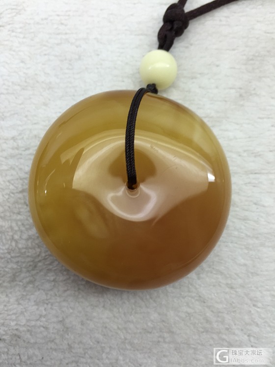 美美的鸡油黄平安扣，大爱_挂件蜜蜡有机宝石
