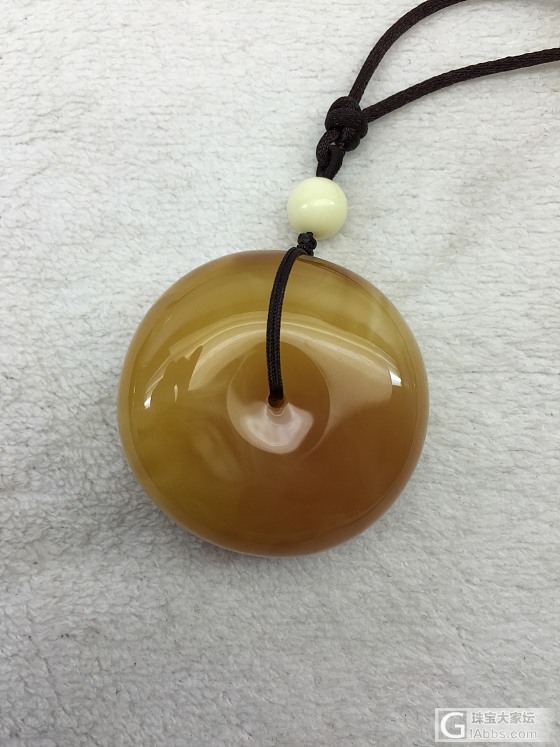 美美的鸡油黄平安扣，大爱_挂件蜜蜡有机宝石