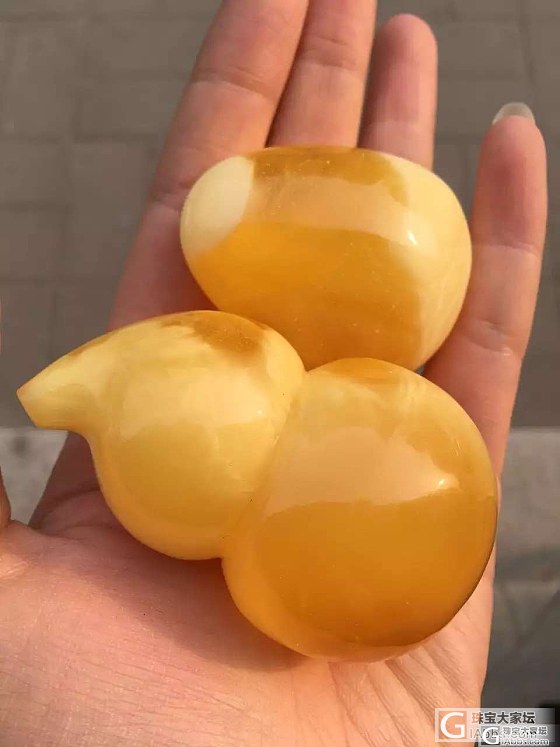 又一对情侣蜜蜡~超级有爱哟！_蜜蜡