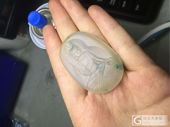 第一次私人定制成功，送给心爱的女人_雕刻明料翡翠