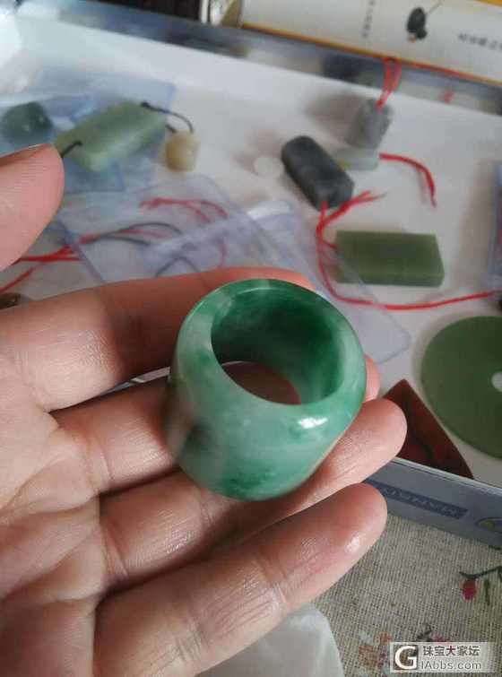 花青扳指 求欣赏_翡翠