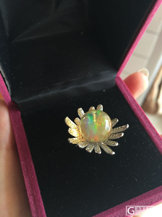 水晶欧泊极光七彩戒指_欧泊
