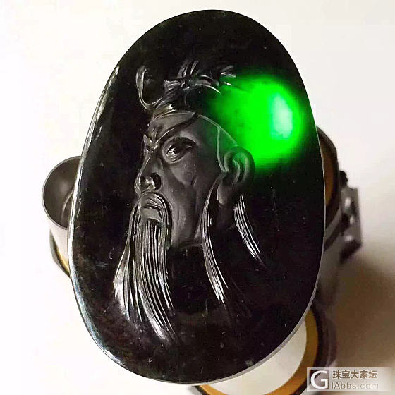 墨翠龙牌 墨翠戒面  墨翠关公_翡翠