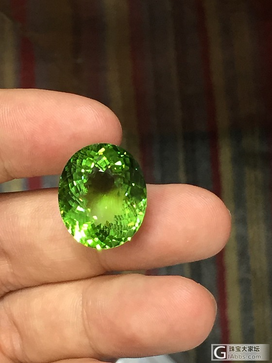 晒一颗绿碧玺，31克拉_刻面宝石碧玺