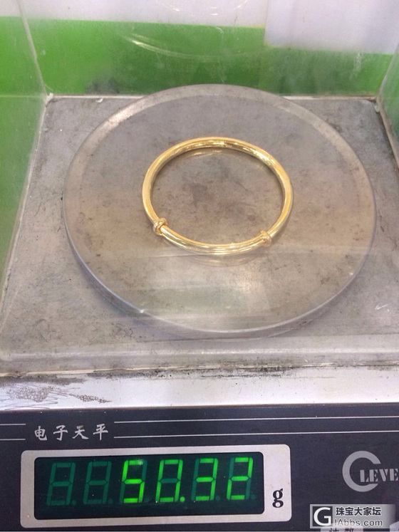我的第一个金镯子，没错，第一个！希望还会有第二个，第三个……_打金手镯