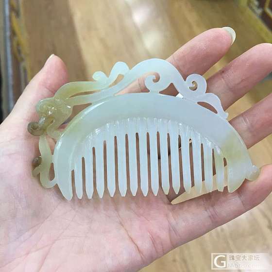 6月15新品：（糖白玉梳）（碧玉三羊开泰）（碧玉鸟笼）_梳子和田玉