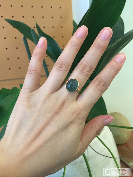 蓝水💍_蛋面戒指翡翠