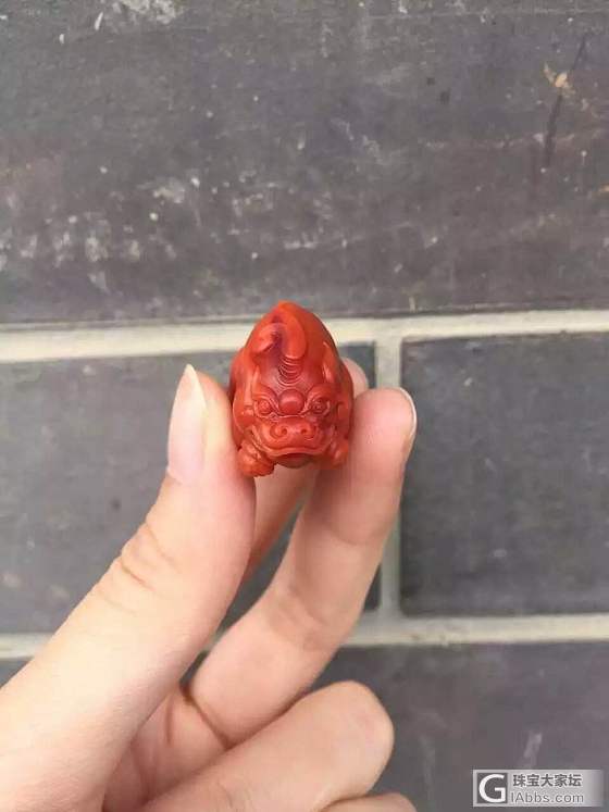 又收了个很萌的九口小貔貅_南红
