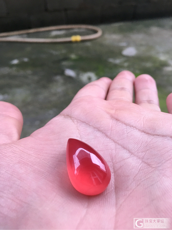冰种红纹石_蛋面红纹石