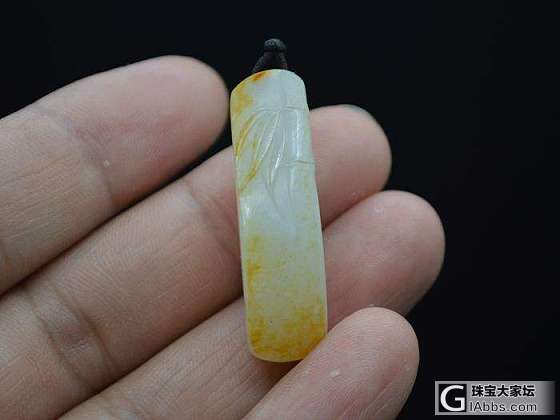 【和田白玉籽雕竹节挂坠】带皮和田籽料 小骆驼文玩_挂件和田玉