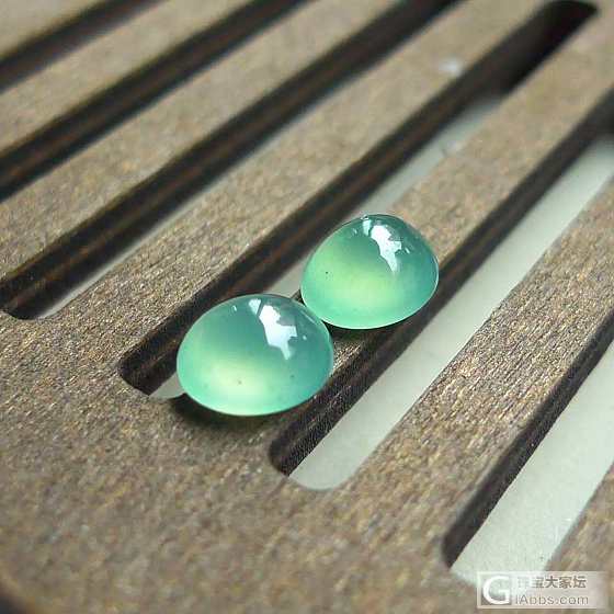 【铭记翡翠珠宝】晴水蛋面一对  冰清玉洁 起光 8*6.5*4mm  0.76g_翡翠