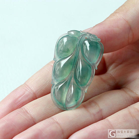 冰种翡翠金枝玉叶玉坠男女挂件YC20985_翡翠