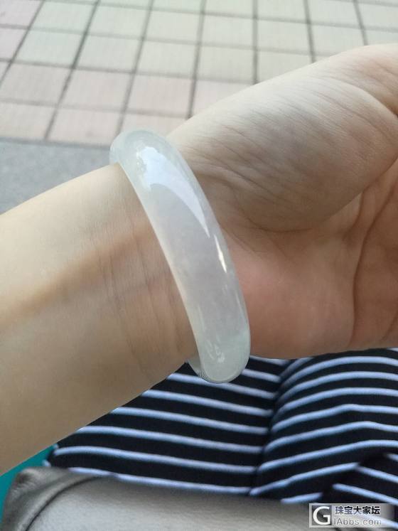 筹米，高冰起莹光54mm手镯_翡翠