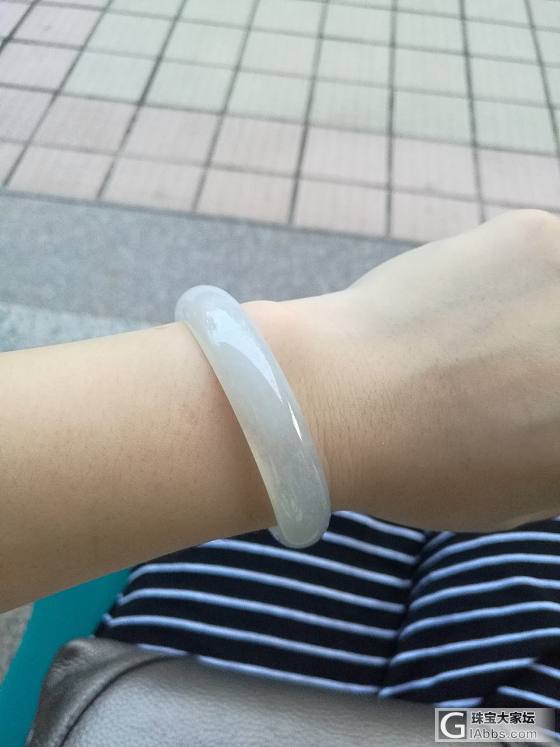 筹米，高冰起莹光54mm手镯_翡翠