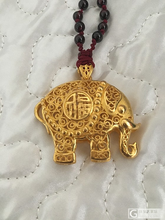 谢谢麻麻送的大象🐘_吊坠金