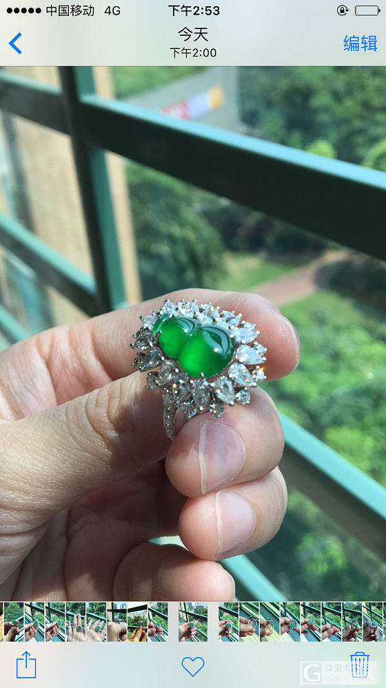 豪镶小绿葫芦戒，就是这么任性，深圳工艺_翡翠戒指