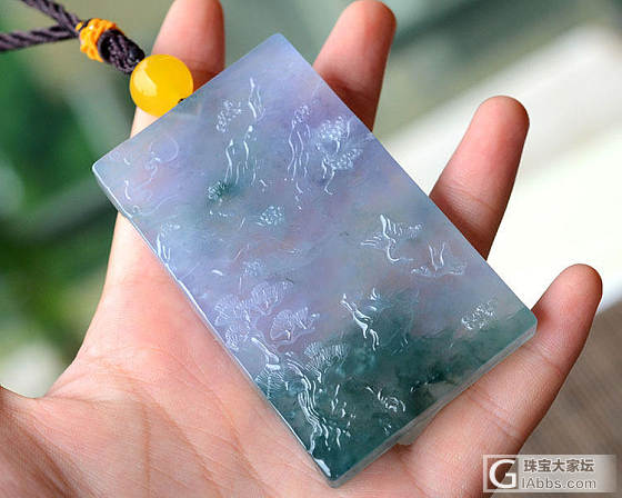 老种春彩大牌 松山鹤影_挂件翡翠