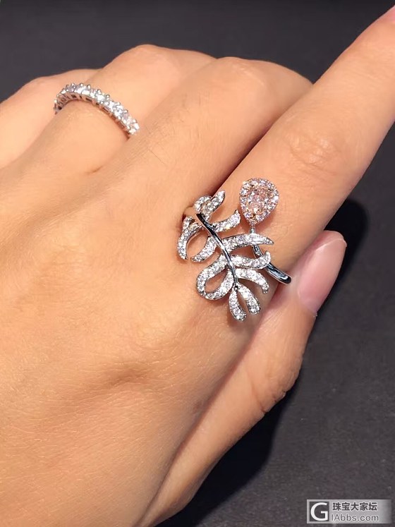 GIA主石证书0.24ct FLOP 橘粉钻石戒指_异形钻戒指彩钻