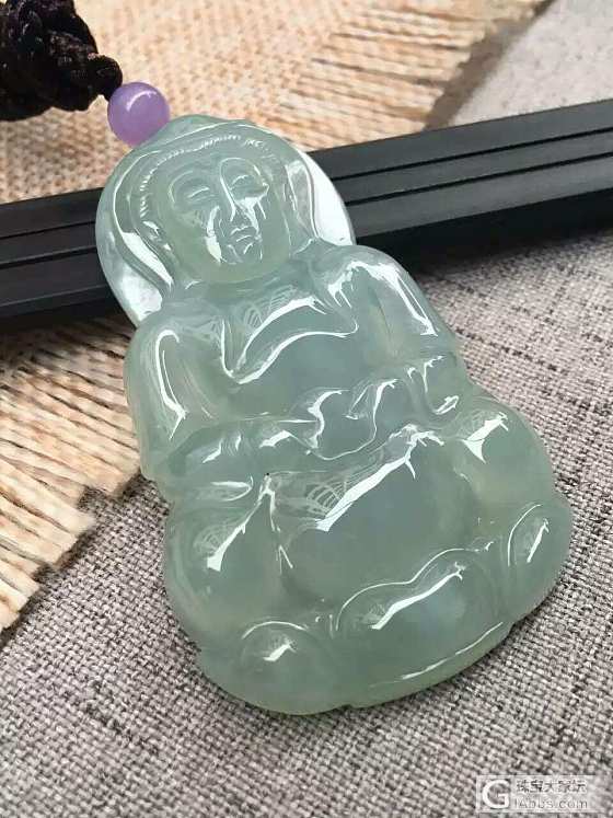 玉观音、细糯种、完美无裂、种老细腻、尺寸58.7/35/7mm，好价￥800_挂件翡翠