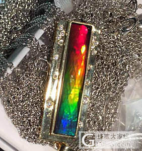 加拿大斑彩石 加拿大制造 天然斑彩石吊坠 925银镶嵌 名家出品_斑彩石