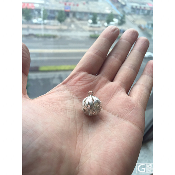 纯手工花丝球…_银