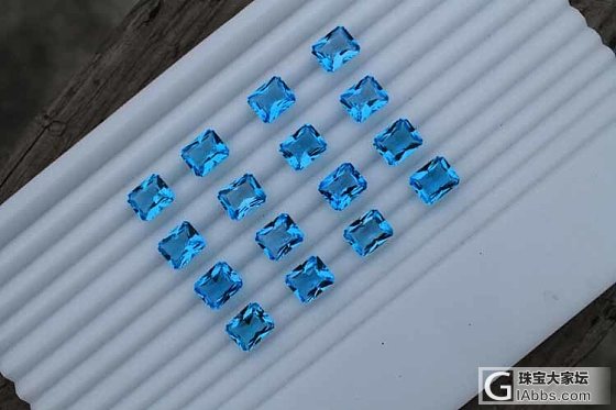 优惠：瑞士蓝托帕石长方形枕形公主切角10mmX12mm  打包：20元/CT_珠宝刻面宝石托帕石