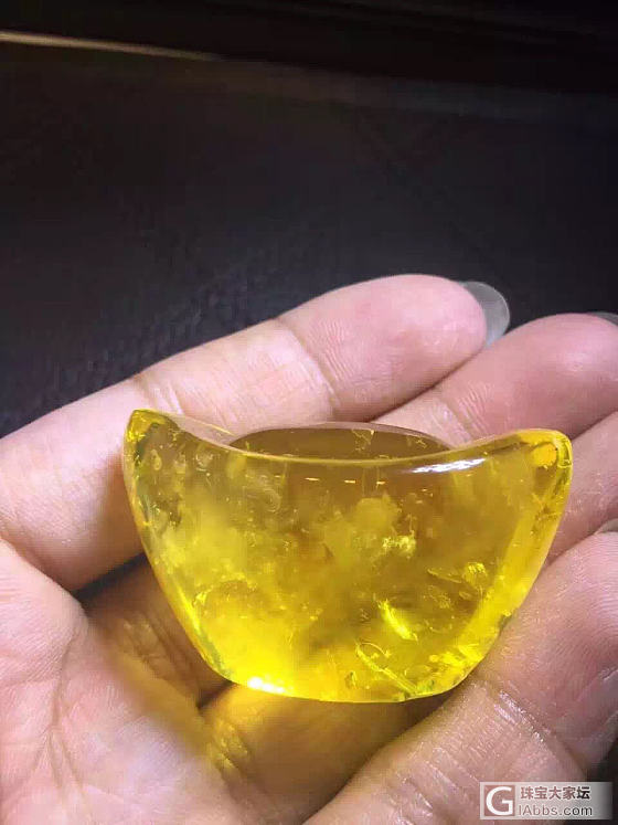 这才做“金元宝”，译名：水胆风景珀金元宝，颜色非常金子❗️顶级水胆金珀飘蜜丝，纯天..._金珀