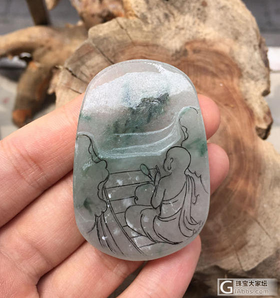 新品《禅悟》翡翠牌子吊坠_翡翠