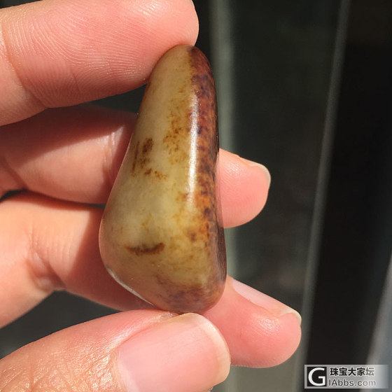 16.7克皮色熟料白玉籽料原石水滴形_原石和田玉