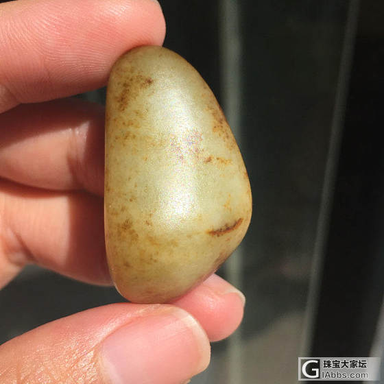 16.7克皮色熟料白玉籽料原石水滴形_原石和田玉