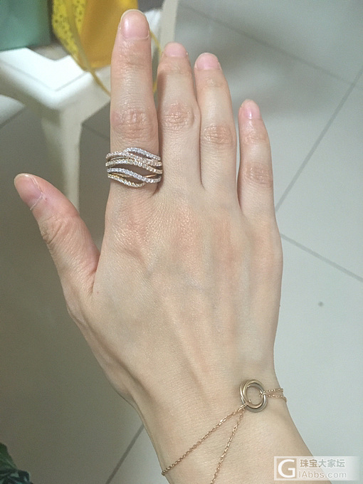 今天把波浪戒指，拔草啦！买啦买啦！买买买，买的开心，再次谢谢大家的建议！_戒指钻石