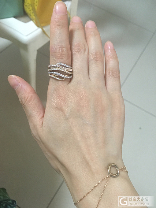 今天把波浪戒指，拔草啦！买啦买啦！买买买，买的开心，再次谢谢大家的建议！_戒指钻石