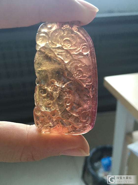 大家帮忙看看这块碧玺怎么样_花件碧玺