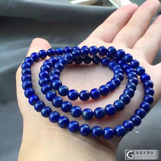 能称得上油亮否？😇_珠串青金石